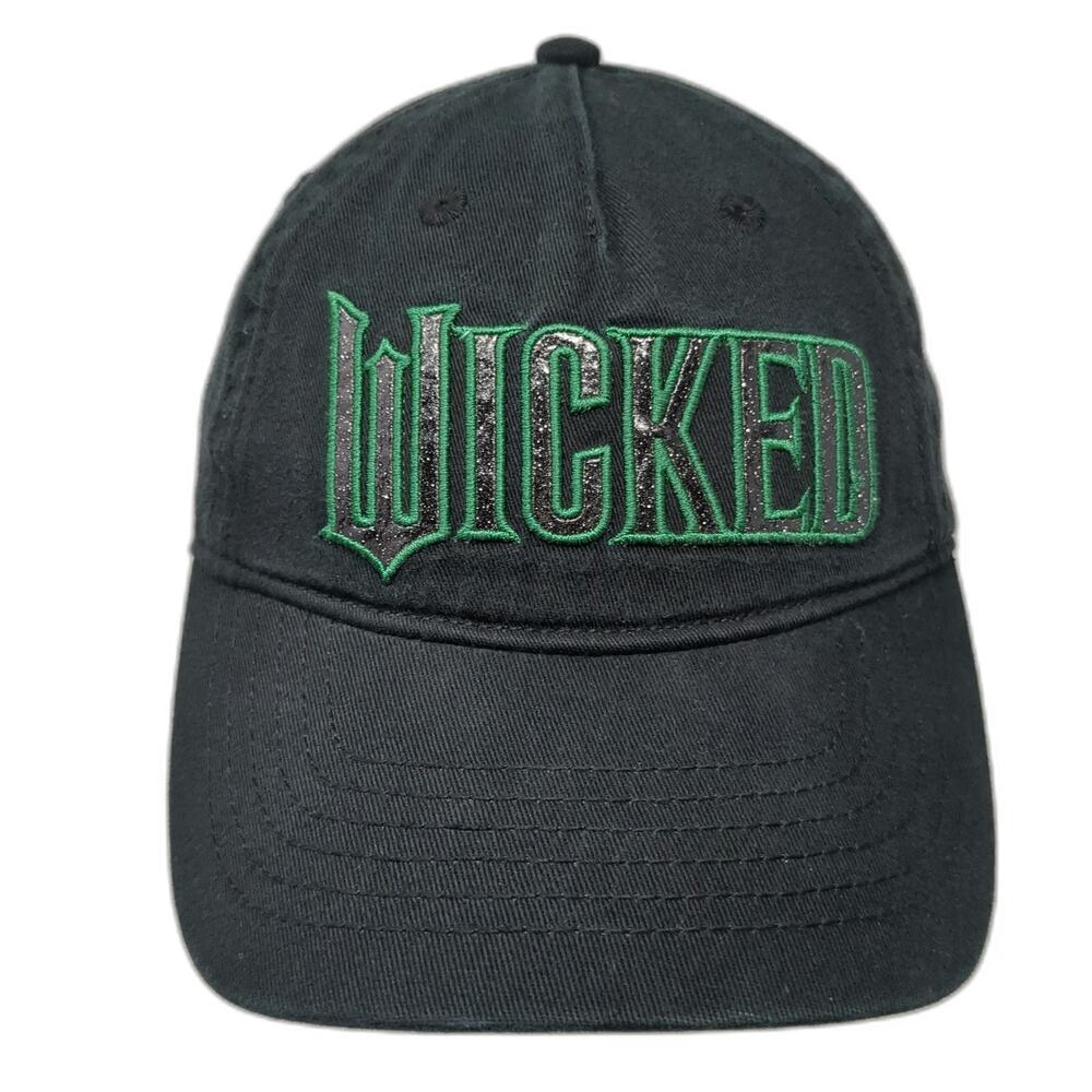 Universal Wicked 5 Panel Black One Size Glitter Logo Slideback Hat Broadway